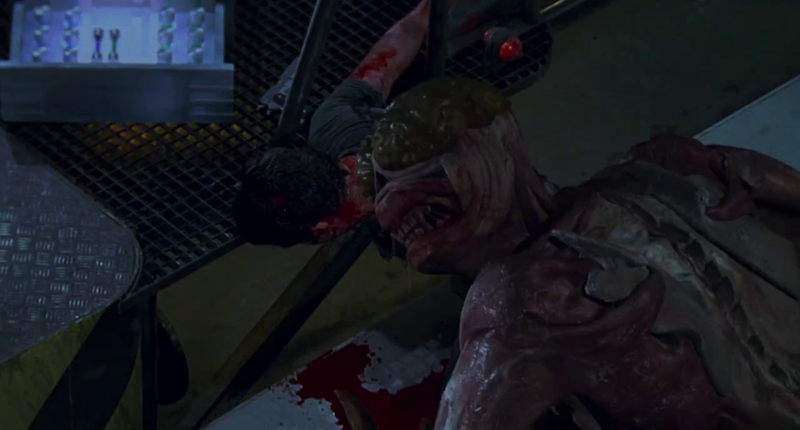 This is a double reference to the Resident Evil 2 game, both the creature and a CGI cutscene from the game that looks similar.